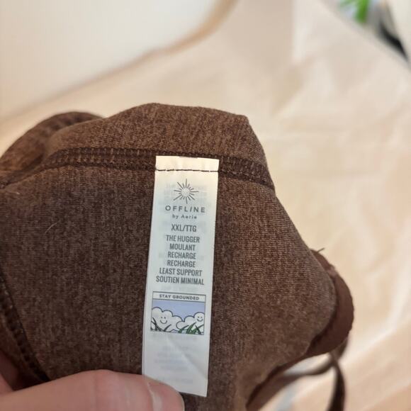 OFFLINE By Aerie The Hugger Longline Racerback Sports Bra Brown Sz XXL - Picture 4 of 7